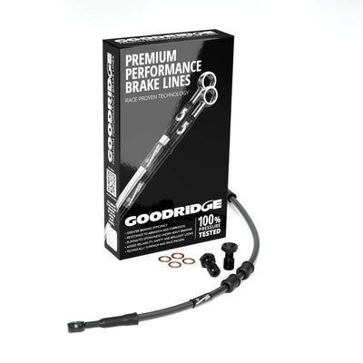 Goodridge 00-05 HD FXD/C +8in Black Brake Line Kit w/Black Fittings