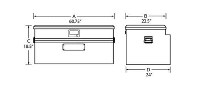 Tradesman Aluminum Flush Mount Truck Tool Box Full/Wide (60in.) - Brite