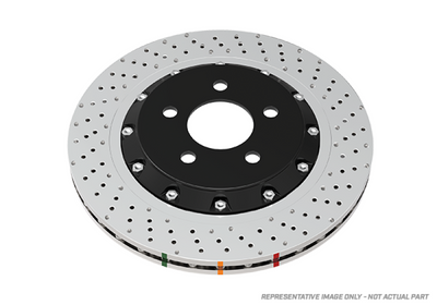 DBA 01-03 Acura CL Front 5000 2-Piece Drilled & Slotted Rotor w/Black Hat