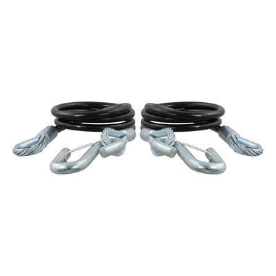 RockJock Curt Towing Safety Cable Kit 44 1/2in Long w/ 2 Snap Hooks 5000lbs 2-Pack