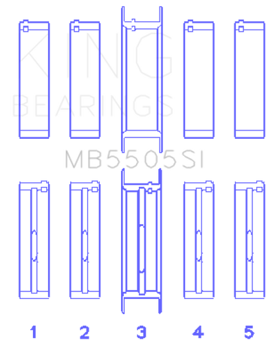 King Engine Bearings Ford 351ci/400ci 16V Main Bearing Set - Set Of 10