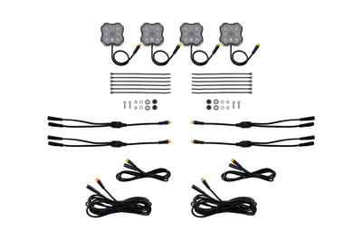 Diode Dyamics Rock Light - Red/White - M8 Add-On 4-Pack