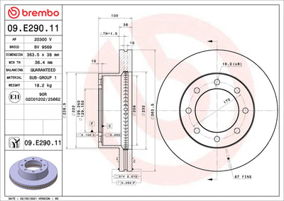 Brembo OE 18-22 Ford F-250 Super Duty/13-15 F-350 Super Duty UV Coated Brake Disc - Front