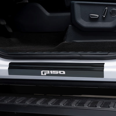Putco 15-20 Ford F-150 - SuperCrew w/ F-150 Etching (4pcs) Black Platinum Door Sills