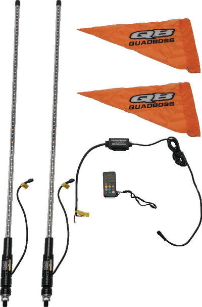 QuadBoss 4Ft Clear Dual Whip Bluetooth