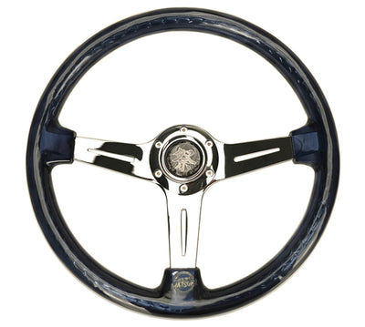 NRG Reinforced Steering Wheel (350mm / 2in. Deep) Matsuri Clear Acrylic w/ NeoChrome Spoke