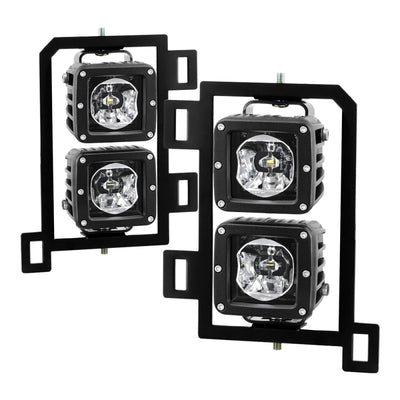 Spyder Dodge Ram 2013-2018 1500 Only Full LED Fog Lights W/Bracket and Universal Switch- Clear