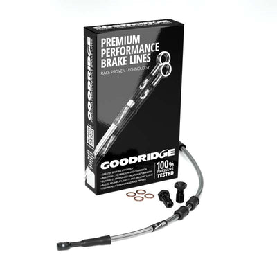 Goodridge 00-05 HD FXD/C +2in Clear Brake Line Kit w/Black Fittings