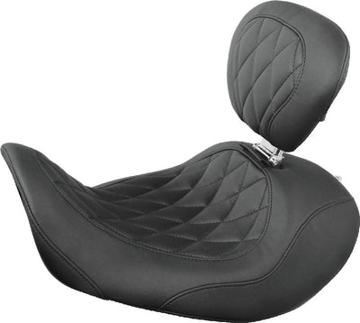 Mustang 09-17 Yamaha V-Star 950, 950 Tourer Std Touring 2PC Seat w/Driver Backrest - Black
