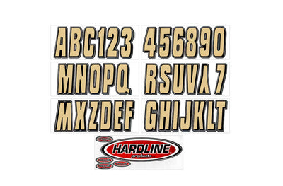Hardline Boat Lettering Registration Kit 3 in. - 320 Beige/Black
