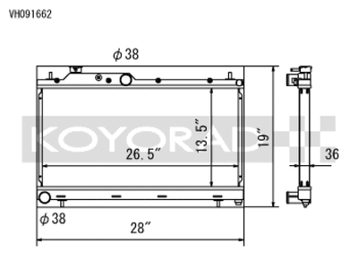 Koyo 08-15 Subaru WRX / STI 05-09 Subaru Legacy GT 2.5L (MT / w/ Filler Neck) Radiator