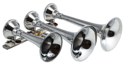 Kleinn Chrome Triple Horn/ 14.75In/ 13In/9.5In - Chrome-Plated Spun Copper