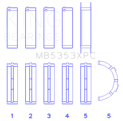 King Engine Bearings Ford 281 4.6L SOHC 16v  Performance Main Bearing Set - Coated