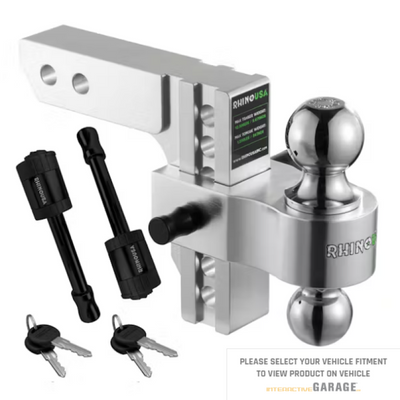 Rhino USA 6In Heavy Duty Drop Hitch - 2.5In (Silver)