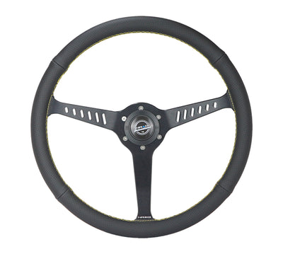NRG Reinforced Steering Wheel (380mm/1in. Deep) Perforated Leather and Yellow Stitching